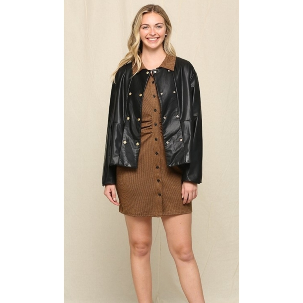 1 LEFT! SMALL GIGIO LEATHER DOUBLE BUTTON JACKET